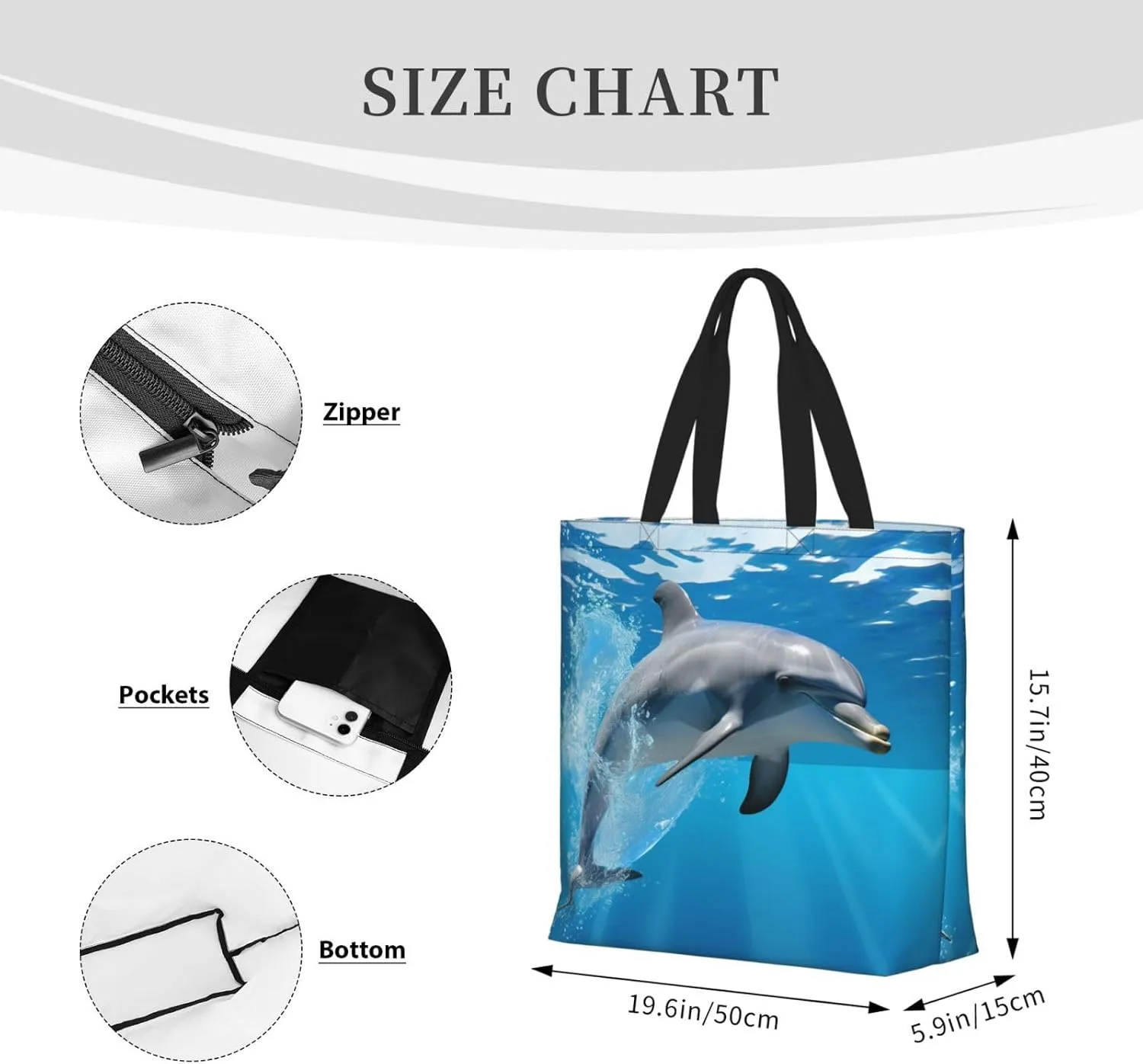 Tote Bag for Women Grocery Bag Reusable Shopping Bag Elephant in the Forest Handbag Foldable Shoulder Bag