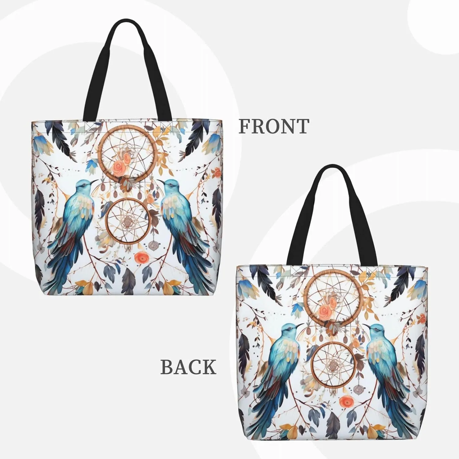 Tote Bag for Women Grocery Bag Reusable Shopping Bag Elephant in the Forest Handbag Foldable Shoulder Bag