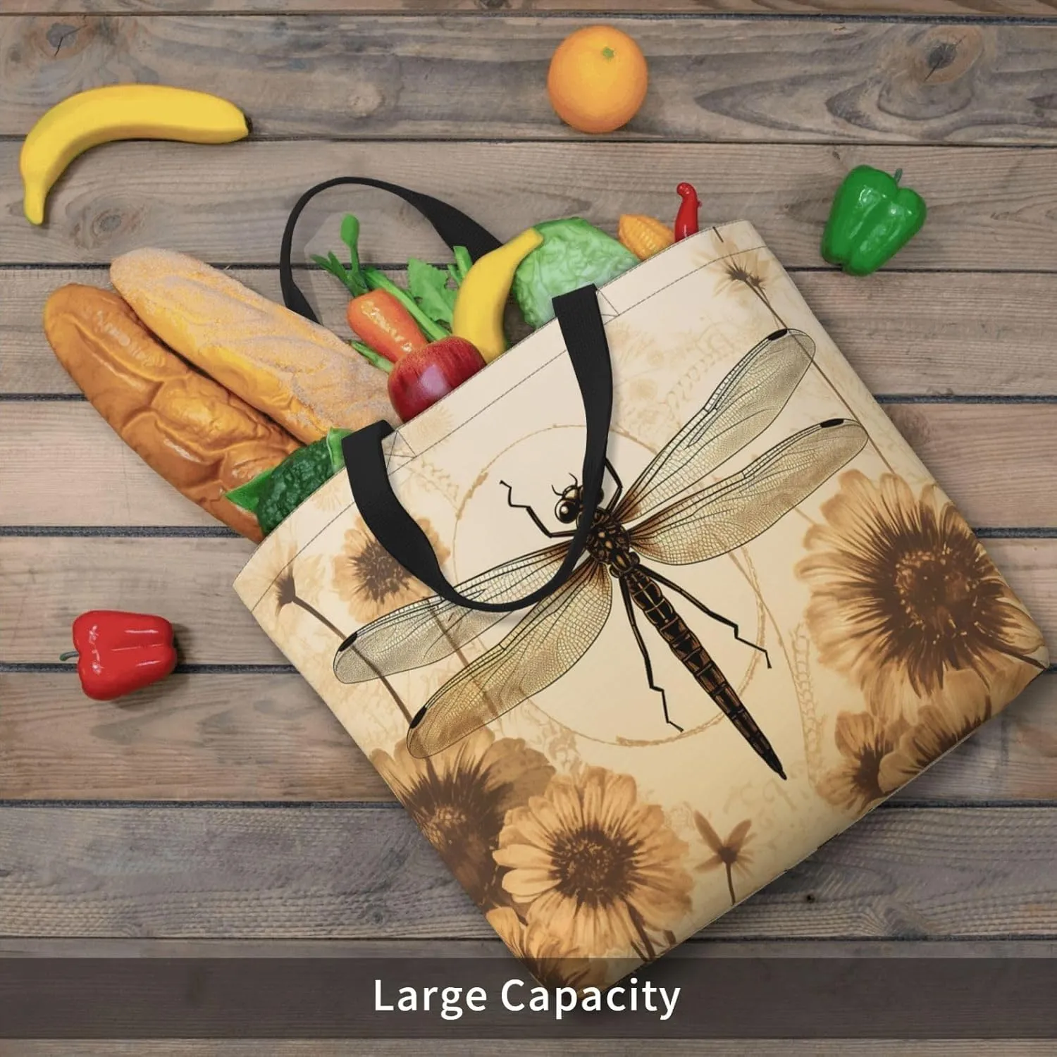 Tote Bag for Women Grocery Bag Reusable Shopping Bag Elephant in the Forest Handbag Foldable Shoulder Bag