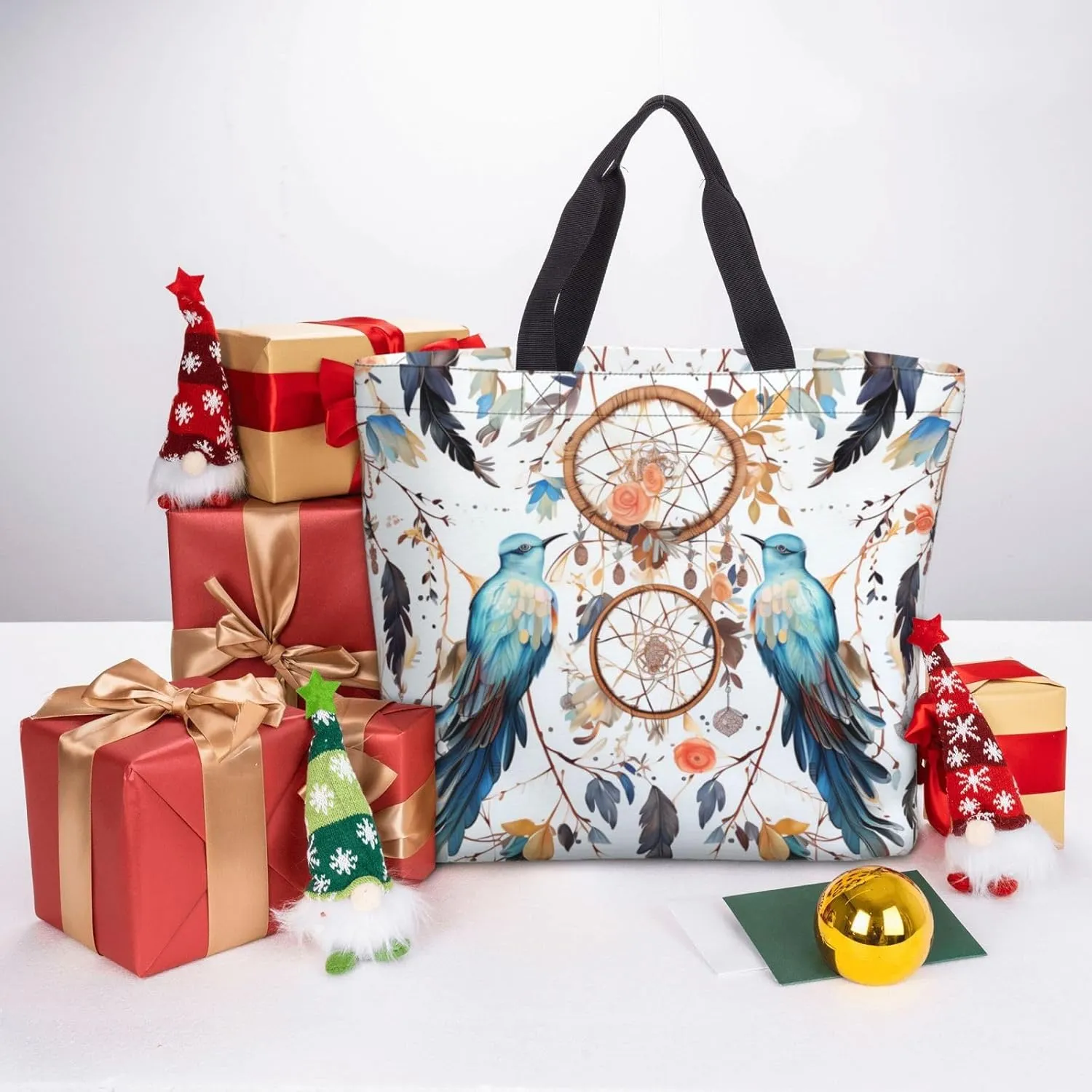Tote Bag for Women Grocery Bag Reusable Shopping Bag Elephant in the Forest Handbag Foldable Shoulder Bag