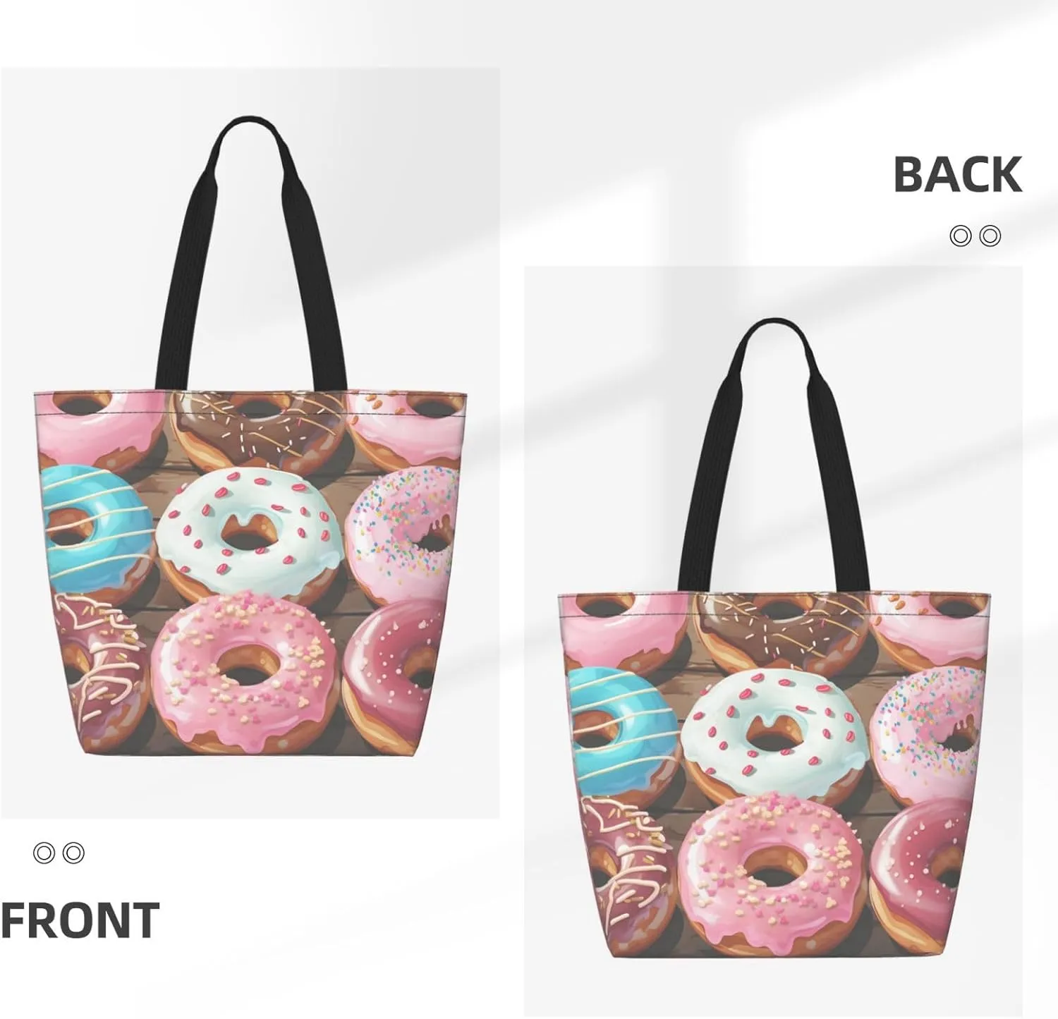 Tote Bag for Women Grocery Bag Reusable Shopping Bag Elephant white pattern Handbag Foldable Shoulder Bag