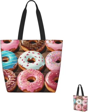 Tote Bag for Women Grocery Bag Reusable Shopping Bag Elephant white pattern Handbag Foldable Shoulder Bag