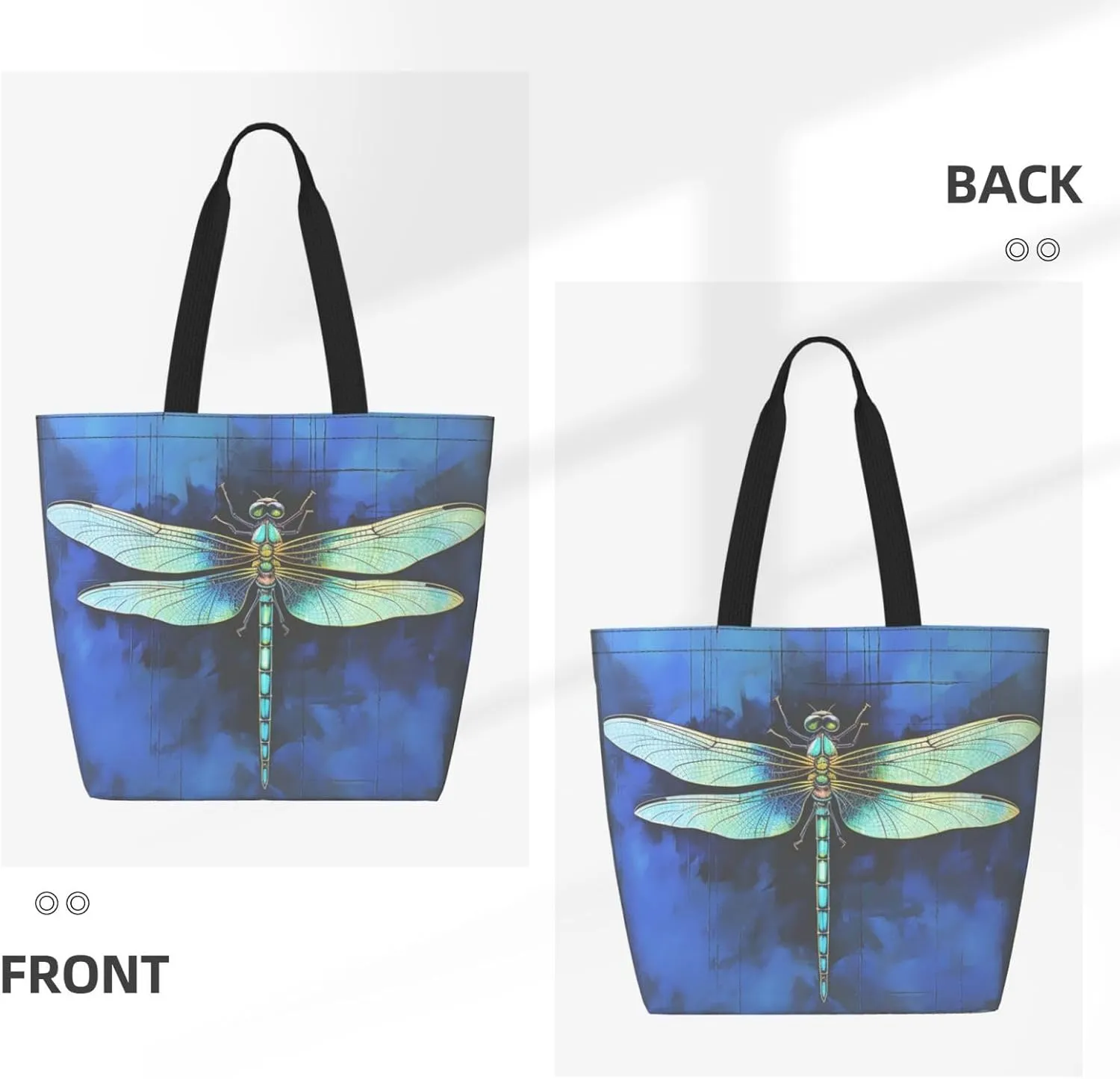 Tote Bag for Women Grocery Bag Reusable Shopping Bag Elephant white pattern Handbag Foldable Shoulder Bag