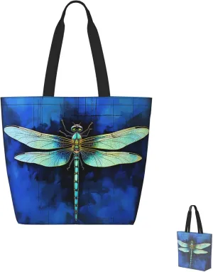 Tote Bag for Women Grocery Bag Reusable Shopping Bag Elephant white pattern Handbag Foldable Shoulder Bag