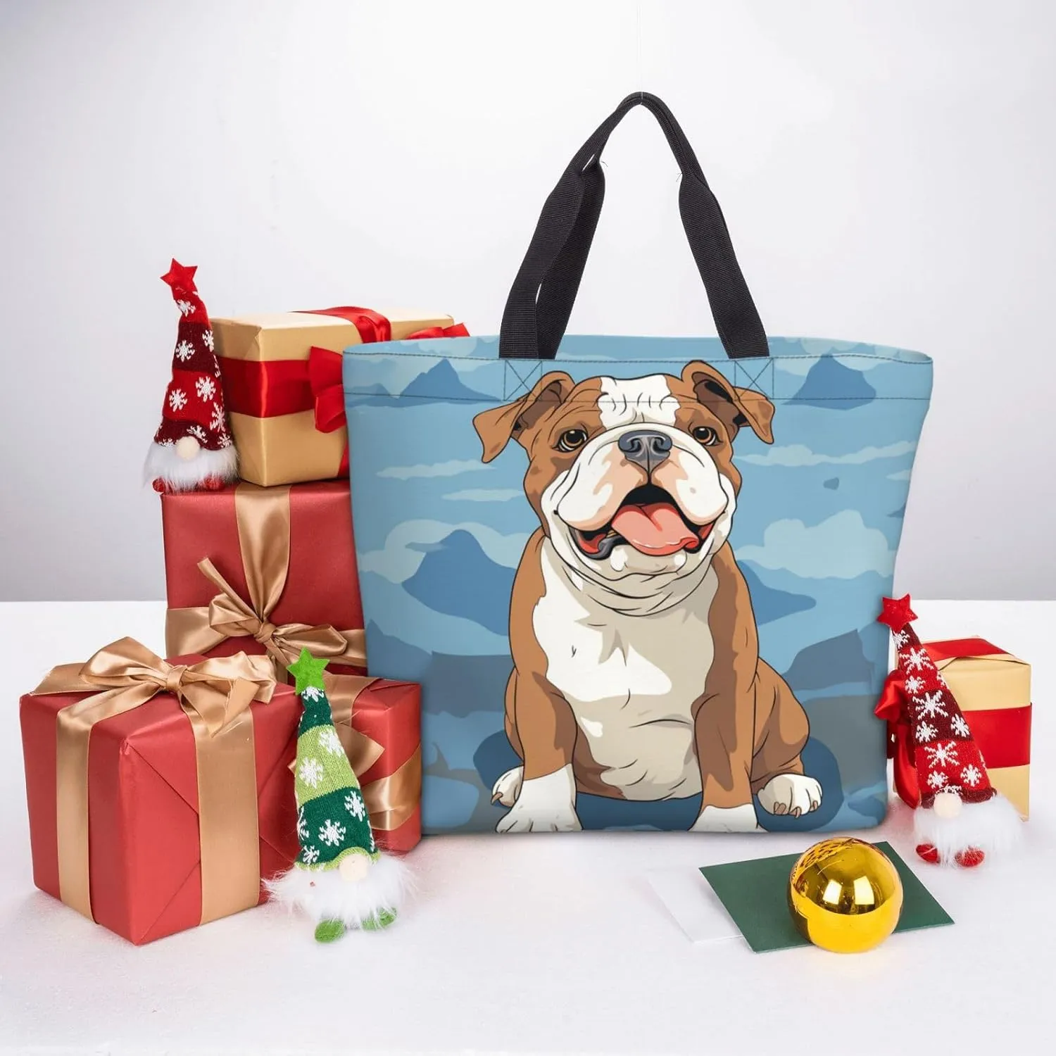 Tote Bag for Women Grocery Bag Reusable Shopping Bag Fall Foliage Pug Dog Handbag Foldable Shoulder Bag