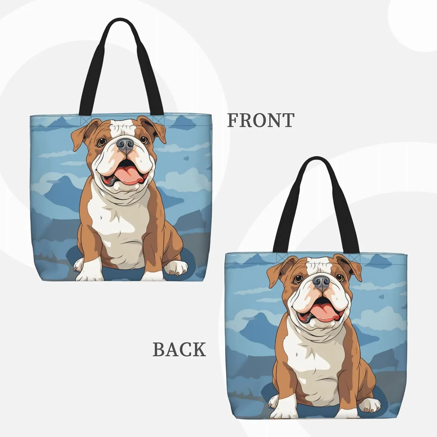 Tote Bag for Women Grocery Bag Reusable Shopping Bag Fall Foliage Pug Dog Handbag Foldable Shoulder Bag