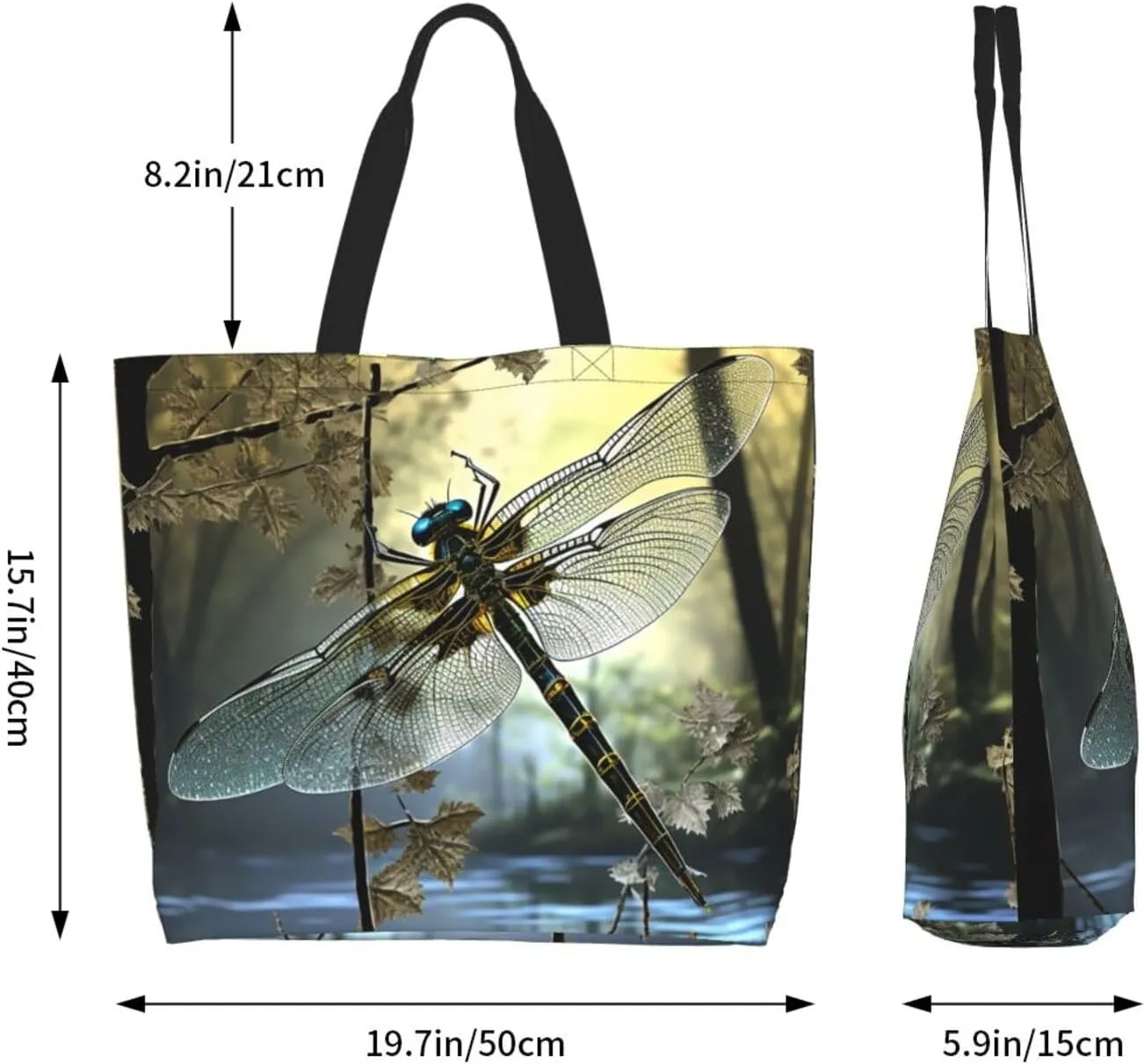 Tote Bag for Women Grocery Bag Reusable Shopping Bag Flickering Pineapple Handbag Foldable Shoulder Bag