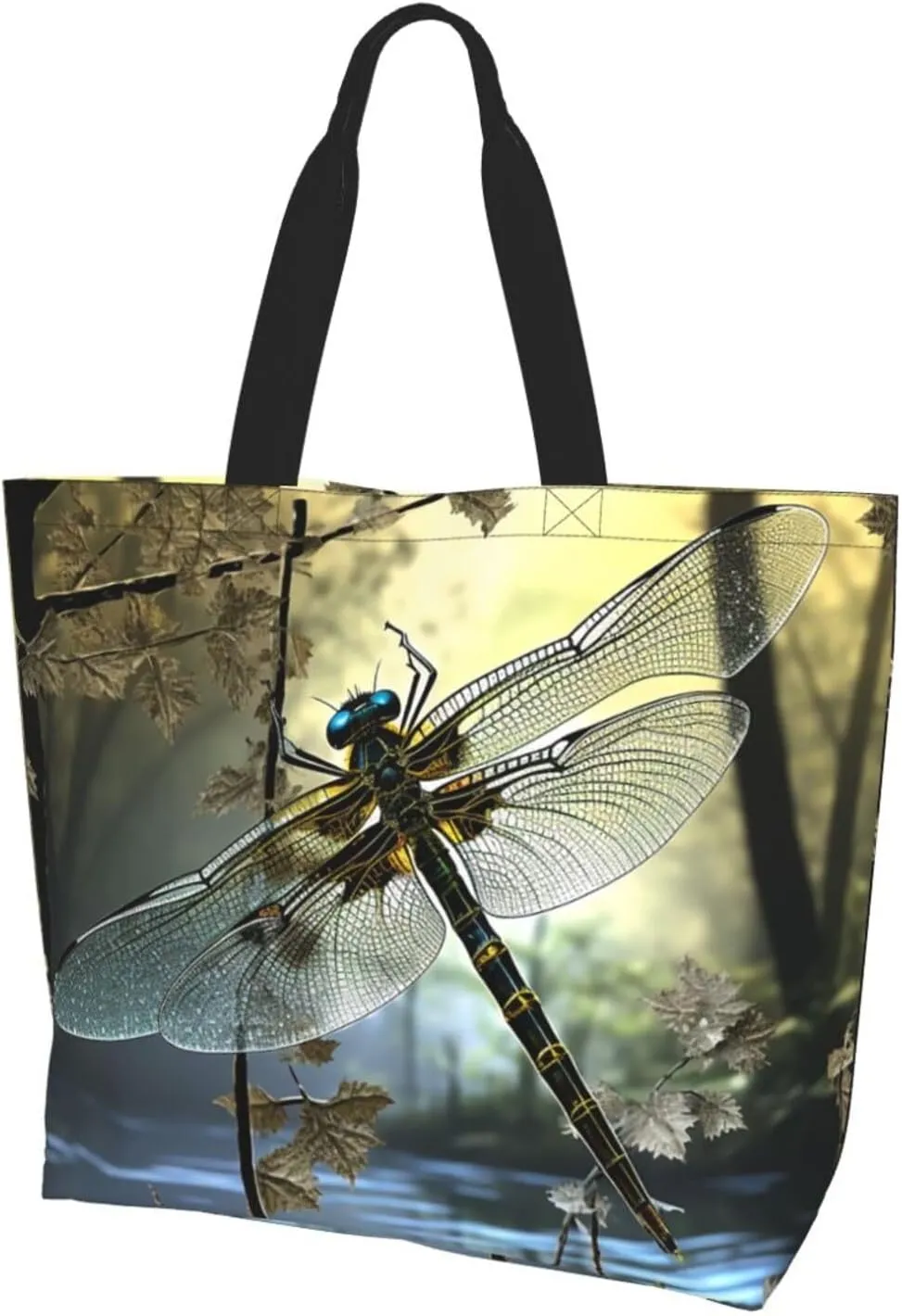 Tote Bag for Women Grocery Bag Reusable Shopping Bag Flickering Pineapple Handbag Foldable Shoulder Bag