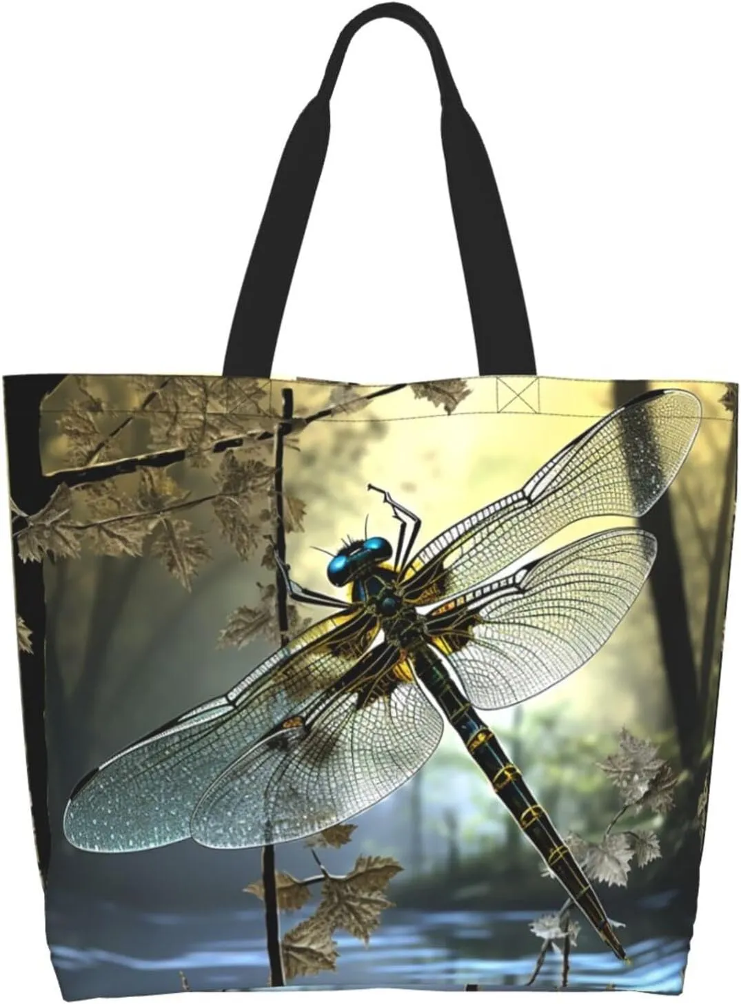 Tote Bag for Women Grocery Bag Reusable Shopping Bag Flickering Pineapple Handbag Foldable Shoulder Bag