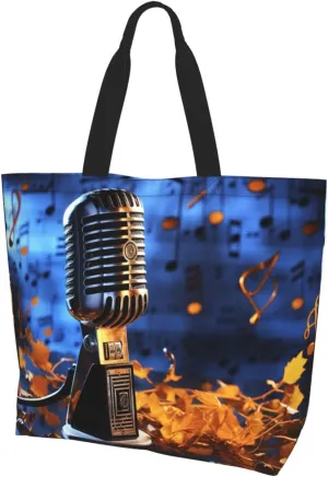 Tote Bag for Women Grocery Bag Reusable Shopping Bag Orange Flower Handbag Foldable Shoulder Bag