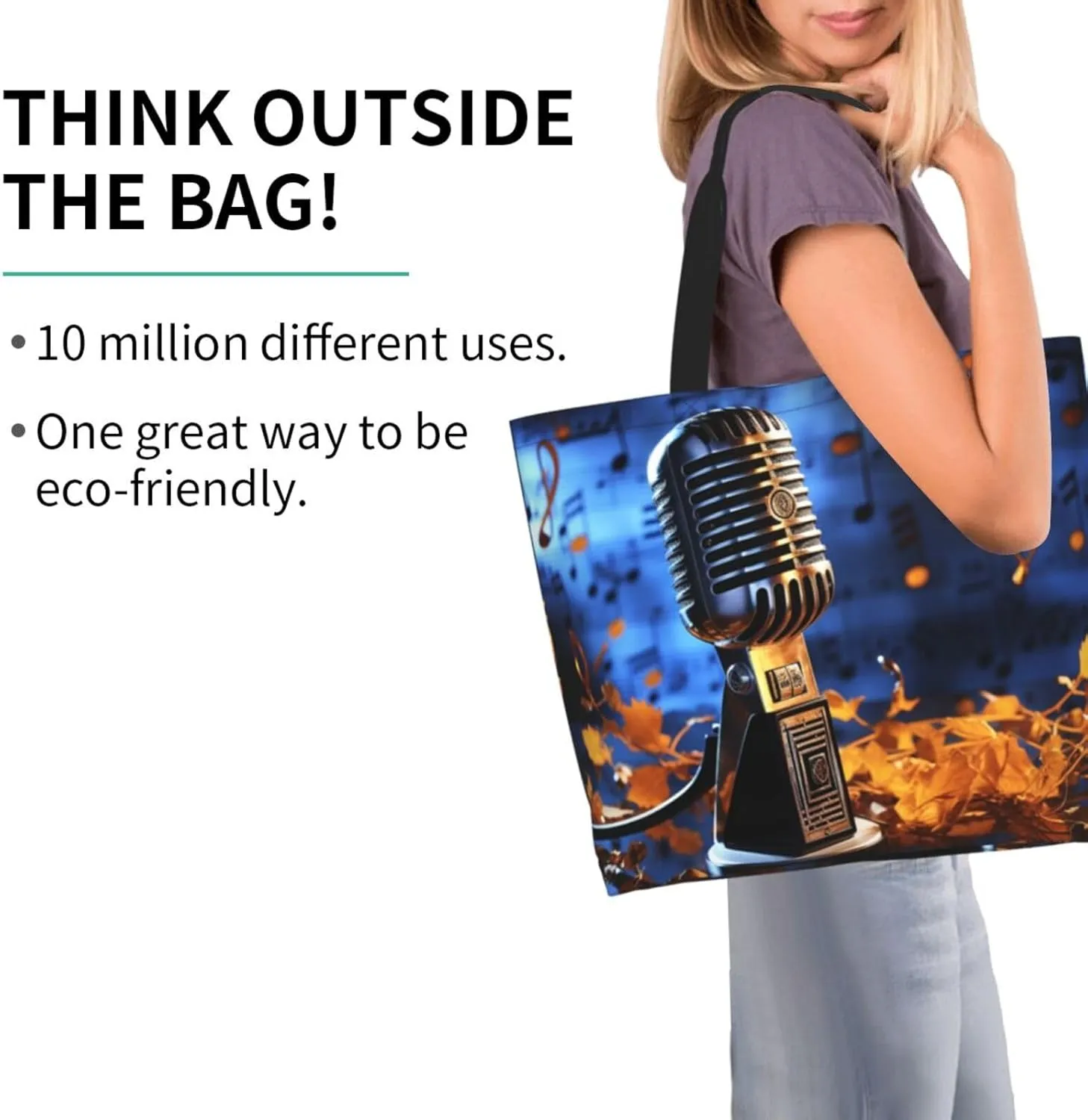 Tote Bag for Women Grocery Bag Reusable Shopping Bag Orange Flower Handbag Foldable Shoulder Bag