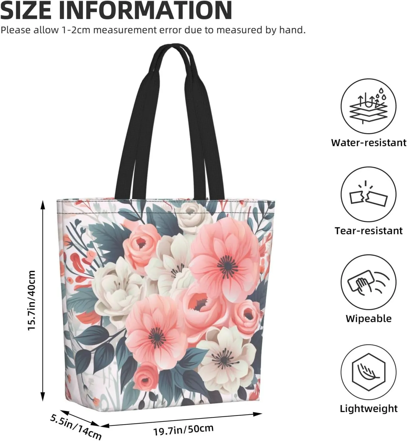 Tote Bag for Women Grocery Bag Reusable Shopping Bag Purple abstract elements Handbag Foldable Shoulder Bag