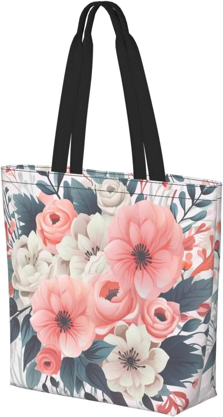 Tote Bag for Women Grocery Bag Reusable Shopping Bag Purple abstract elements Handbag Foldable Shoulder Bag