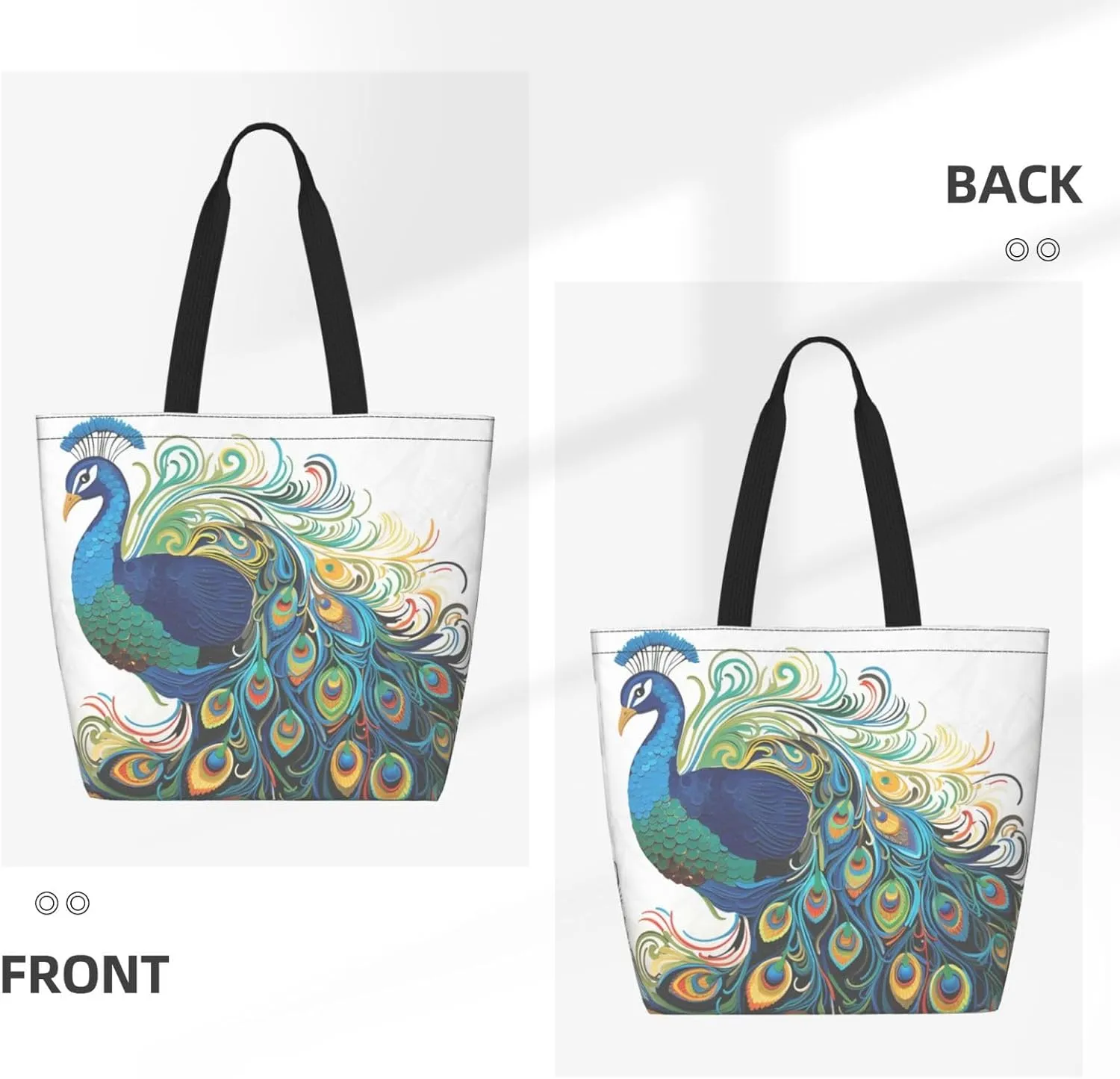 Tote Bag for Women Grocery Bag Reusable Shopping Bag Purple abstract elements Handbag Foldable Shoulder Bag