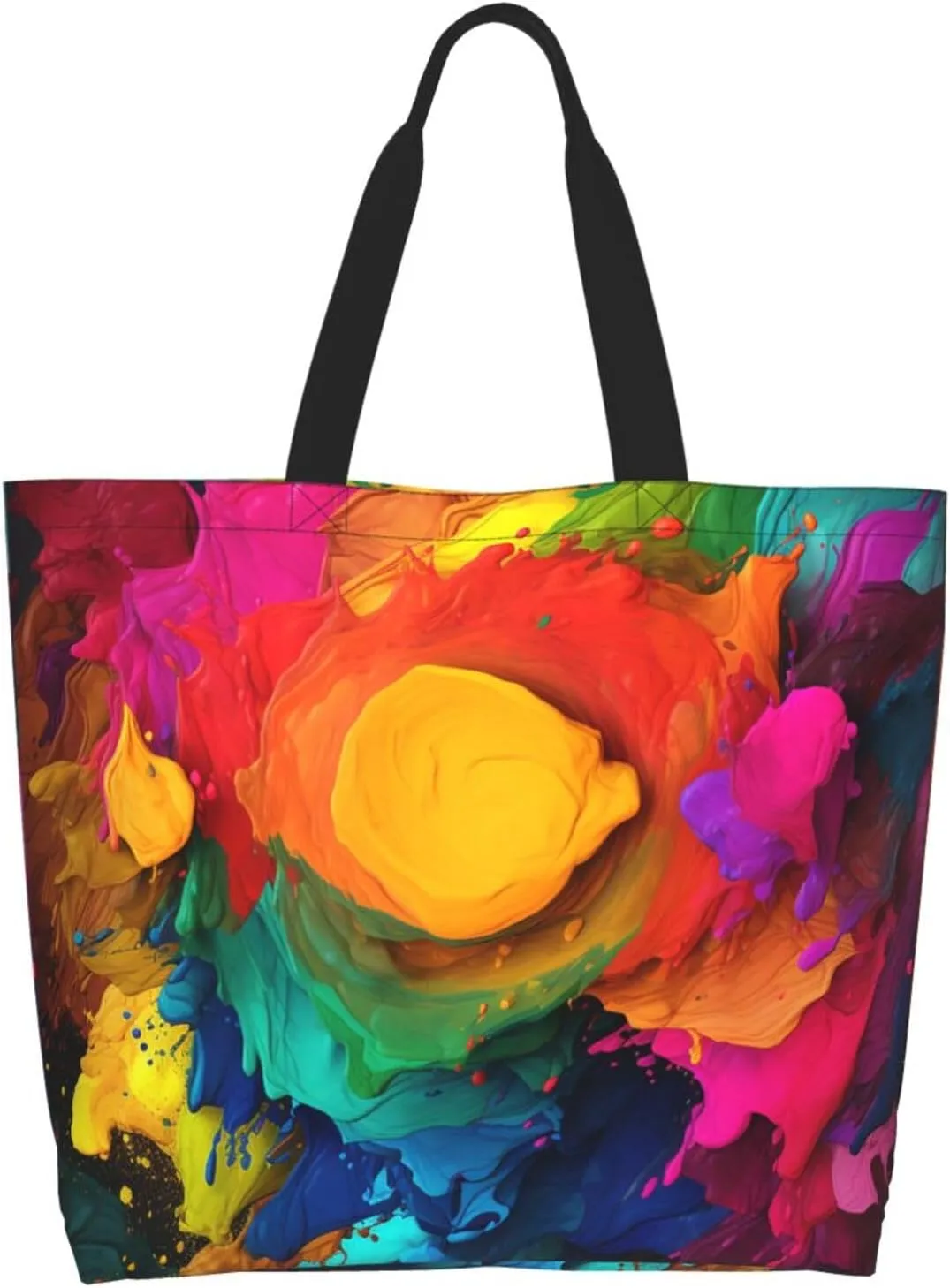 Tote Bag for Women Grocery Bag Reusable Shopping Bag Purple blue background Handbag Foldable Shoulder Bag