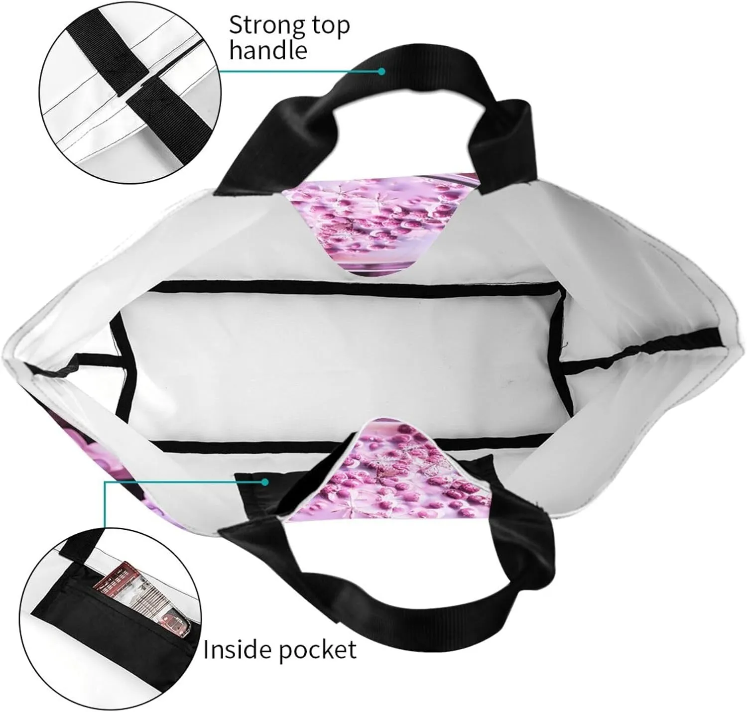 Tote Bag for Women Grocery Bag Reusable Shopping Bag Red Pandas Handbag Foldable Shoulder Bag