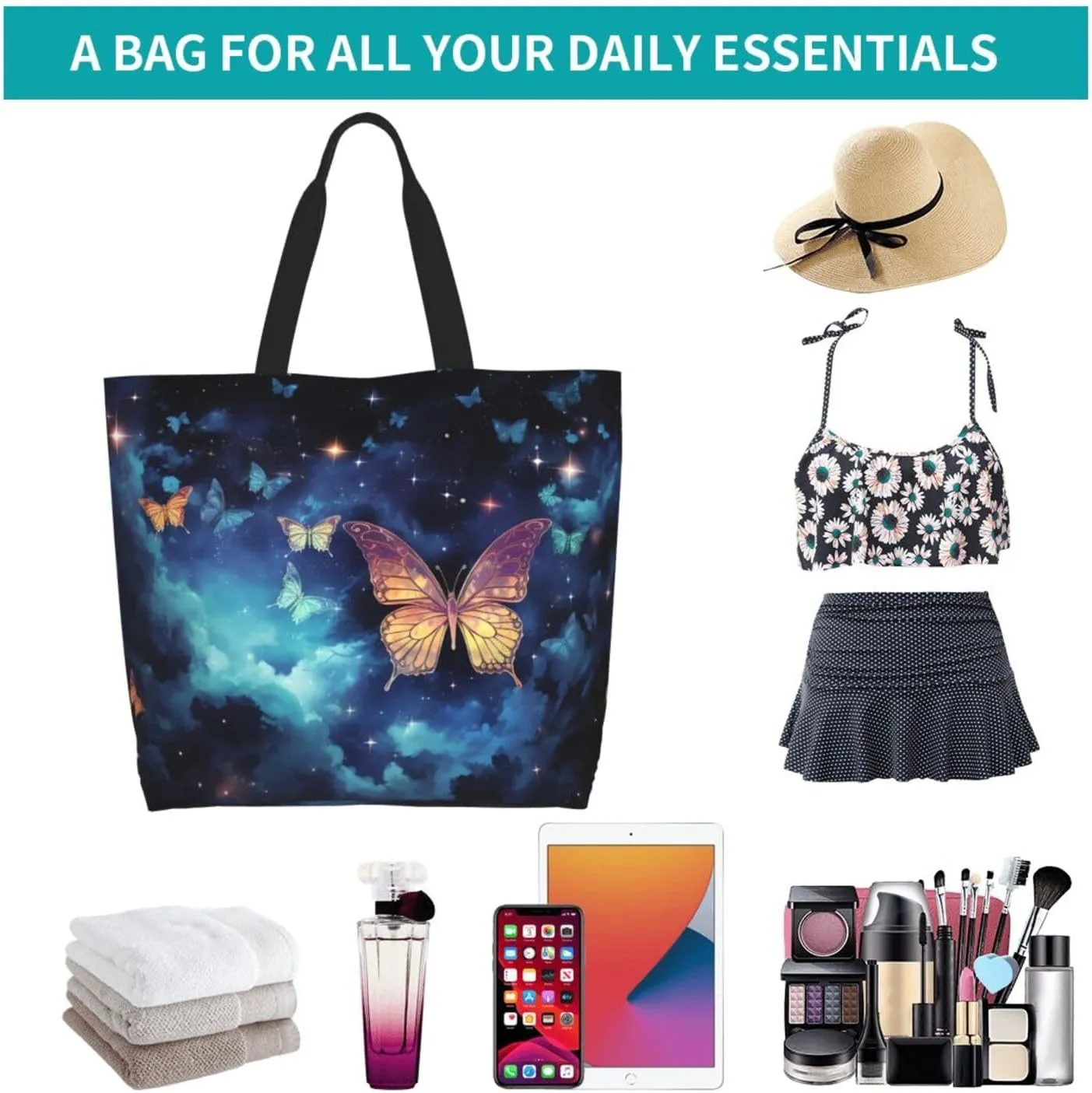 Tote Bag for Women Grocery Bag Reusable Shopping Bag Sunset at dusk Handbag Foldable Shoulder Bag