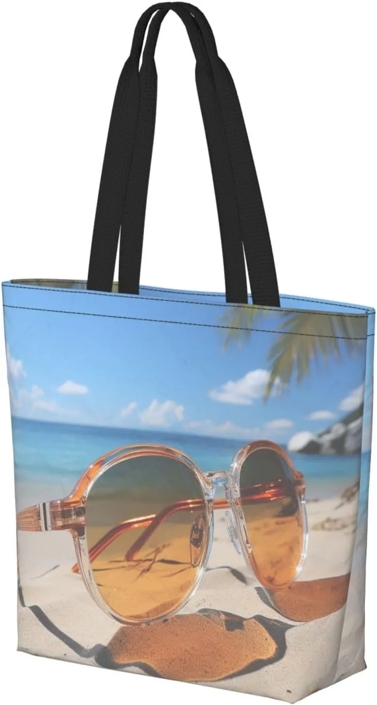 Tote Bag for Women Grocery Bag Reusable Shopping Bag Tiger Colorful Sunset Handbag Foldable Shoulder Bag