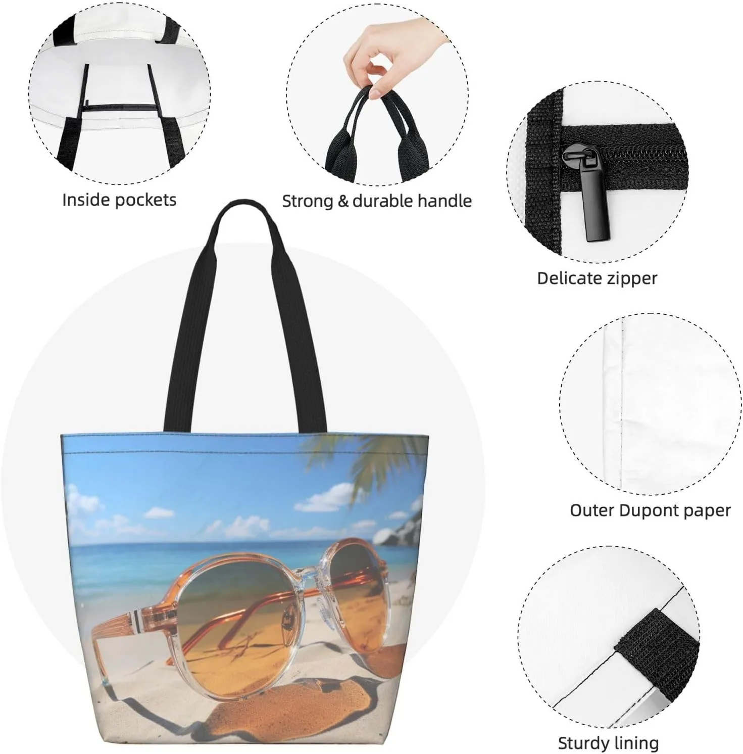 Tote Bag for Women Grocery Bag Reusable Shopping Bag Tiger Colorful Sunset Handbag Foldable Shoulder Bag