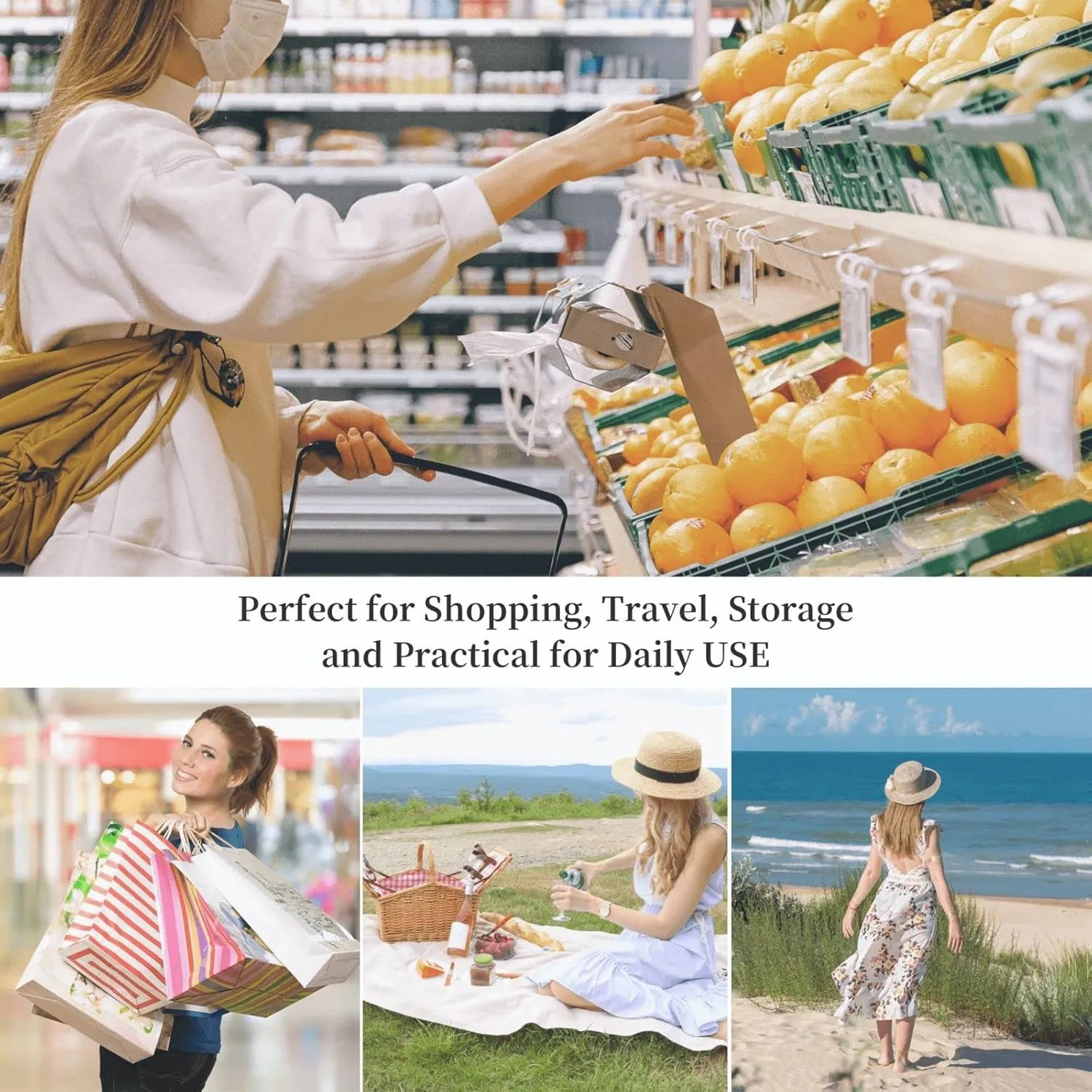 Tote Bag for Women Grocery Bag Reusable Shopping Bag Tree branch silhouette at dusk Handbag Foldable Shoulder Bag