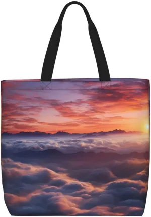 Tote Bag for Women Grocery Bag Reusable Shopping Bag Vintage Rose Blooms Handbag Foldable Shoulder Bag