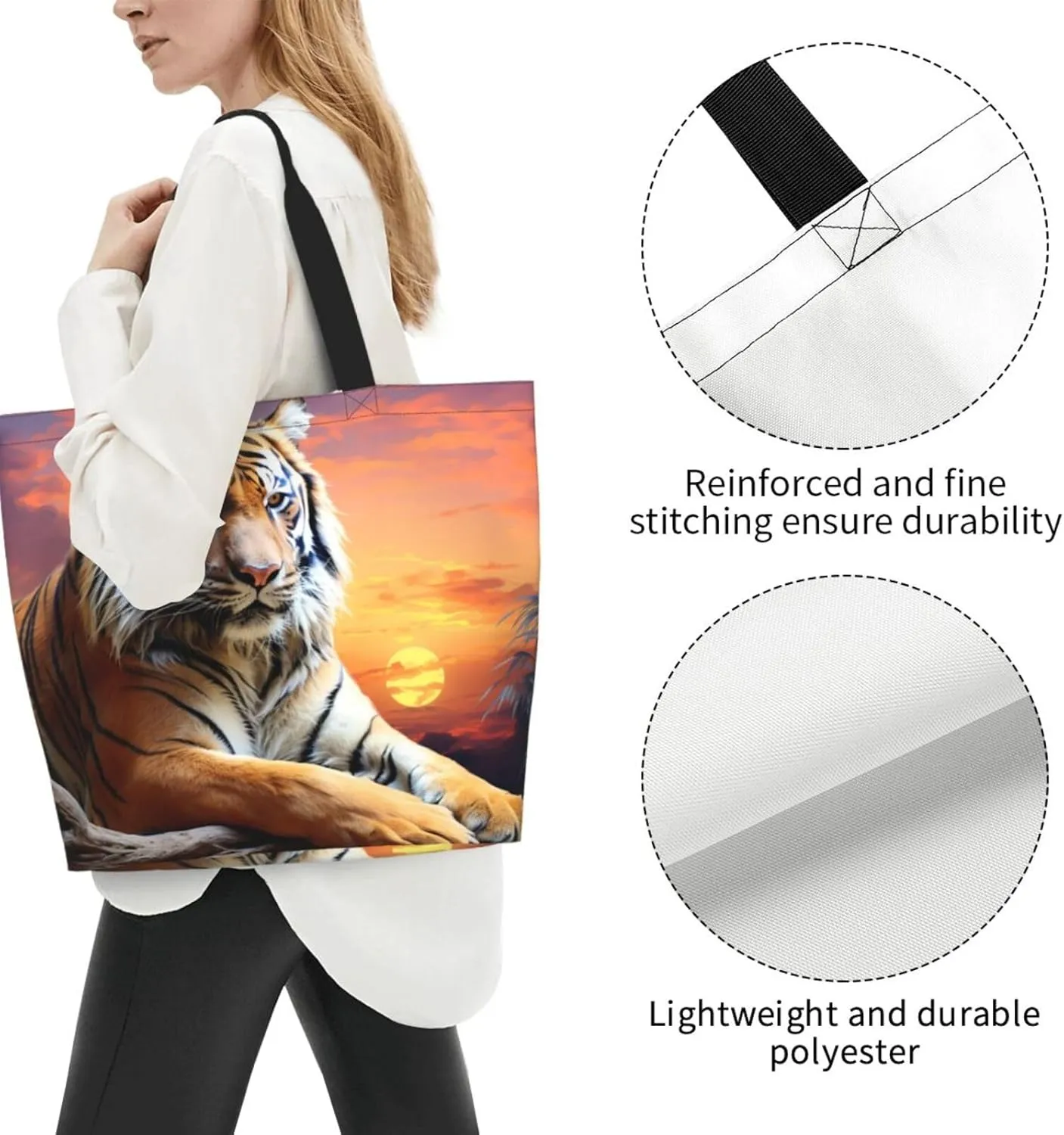 Tote Bag for Women Grocery Bag Reusable Shopping Bag Watermelon beautiful Handbag Foldable Shoulder Bag
