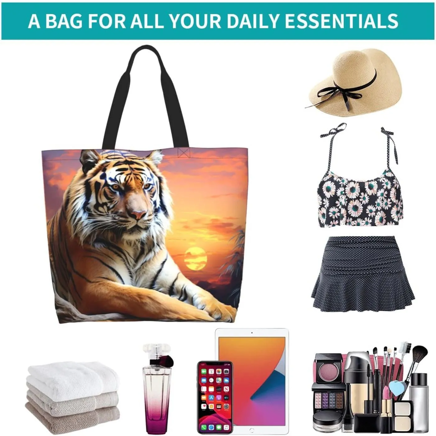 Tote Bag for Women Grocery Bag Reusable Shopping Bag Watermelon beautiful Handbag Foldable Shoulder Bag