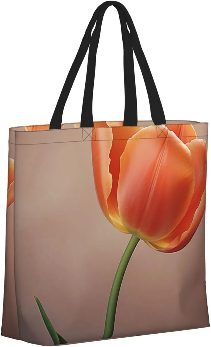 Tote Bag for Women Grocery Bag Reusable Shopping Bag White Flowers Handbag Foldable Shoulder Bag