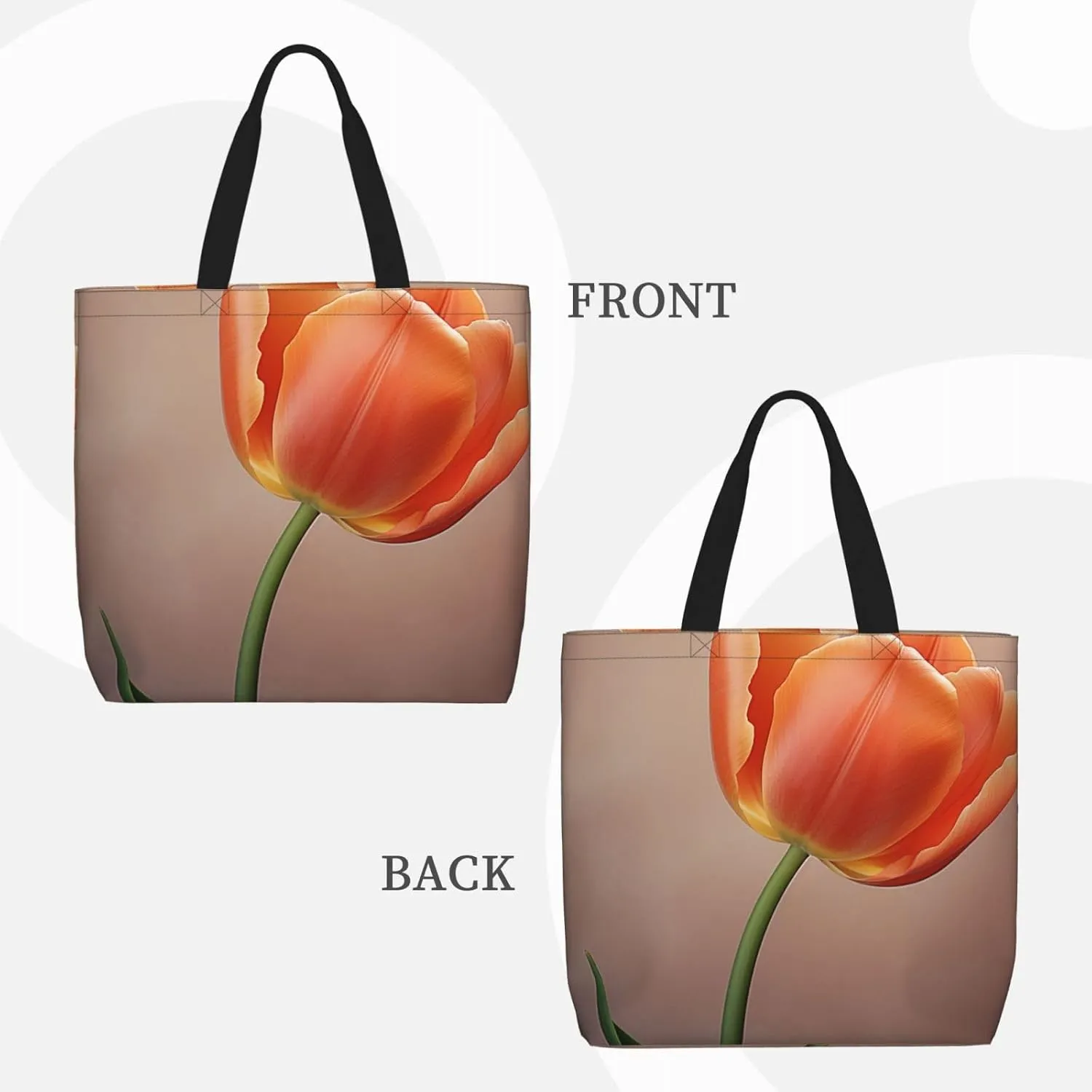 Tote Bag for Women Grocery Bag Reusable Shopping Bag White Flowers Handbag Foldable Shoulder Bag