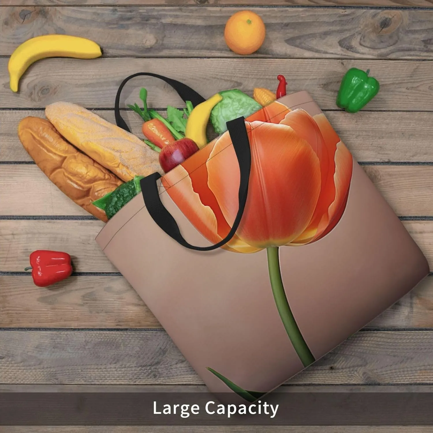 Tote Bag for Women Grocery Bag Reusable Shopping Bag White Flowers Handbag Foldable Shoulder Bag