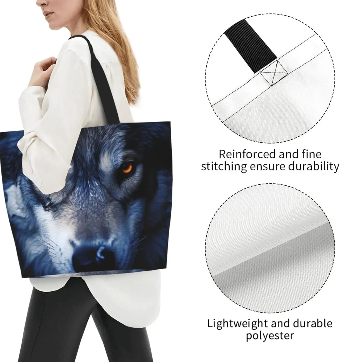 Tote Bag for Women Grocery Bag Reusable Shopping Bag Zebras on Brown Grass Field Handbag Foldable Shoulder Bag