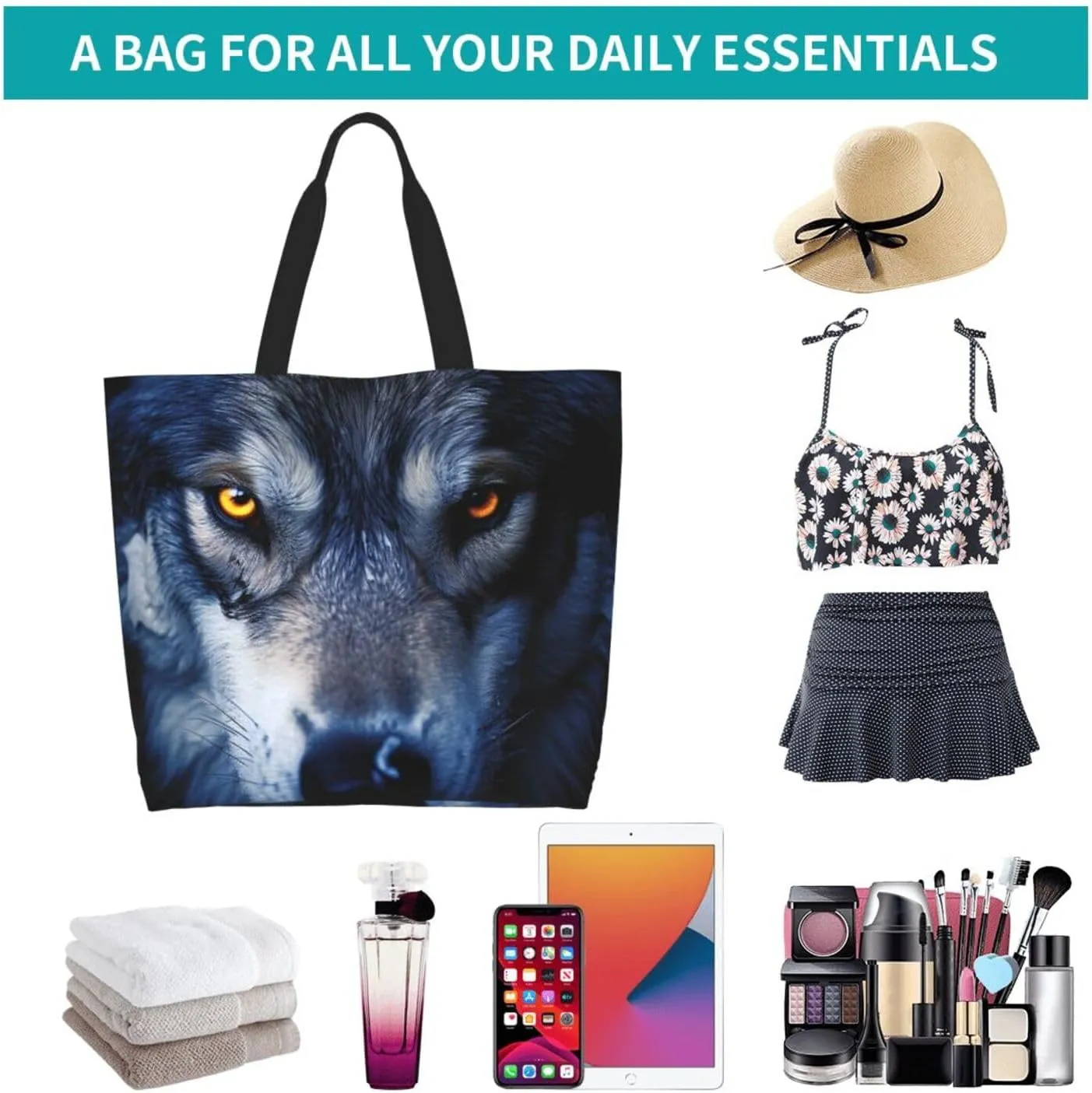 Tote Bag for Women Grocery Bag Reusable Shopping Bag Zebras on Brown Grass Field Handbag Foldable Shoulder Bag