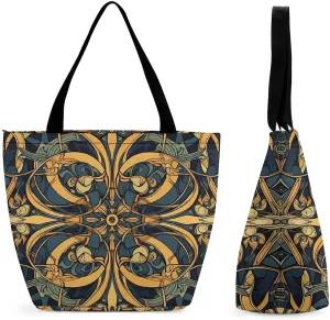 Tote Bag for Women Grocery Bag Special Ethnic Patterns Foldable Shopping Bags Reusable Large Tote Bag