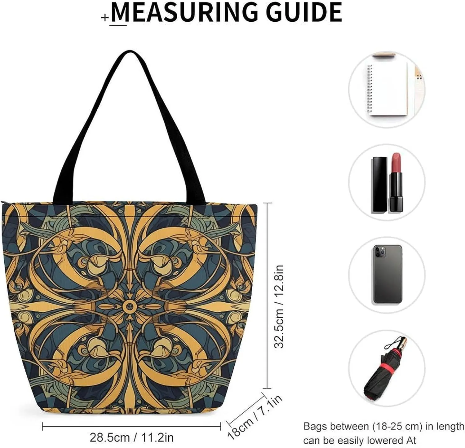 Tote Bag for Women Grocery Bag Special Ethnic Patterns Foldable Shopping Bags Reusable Large Tote Bag