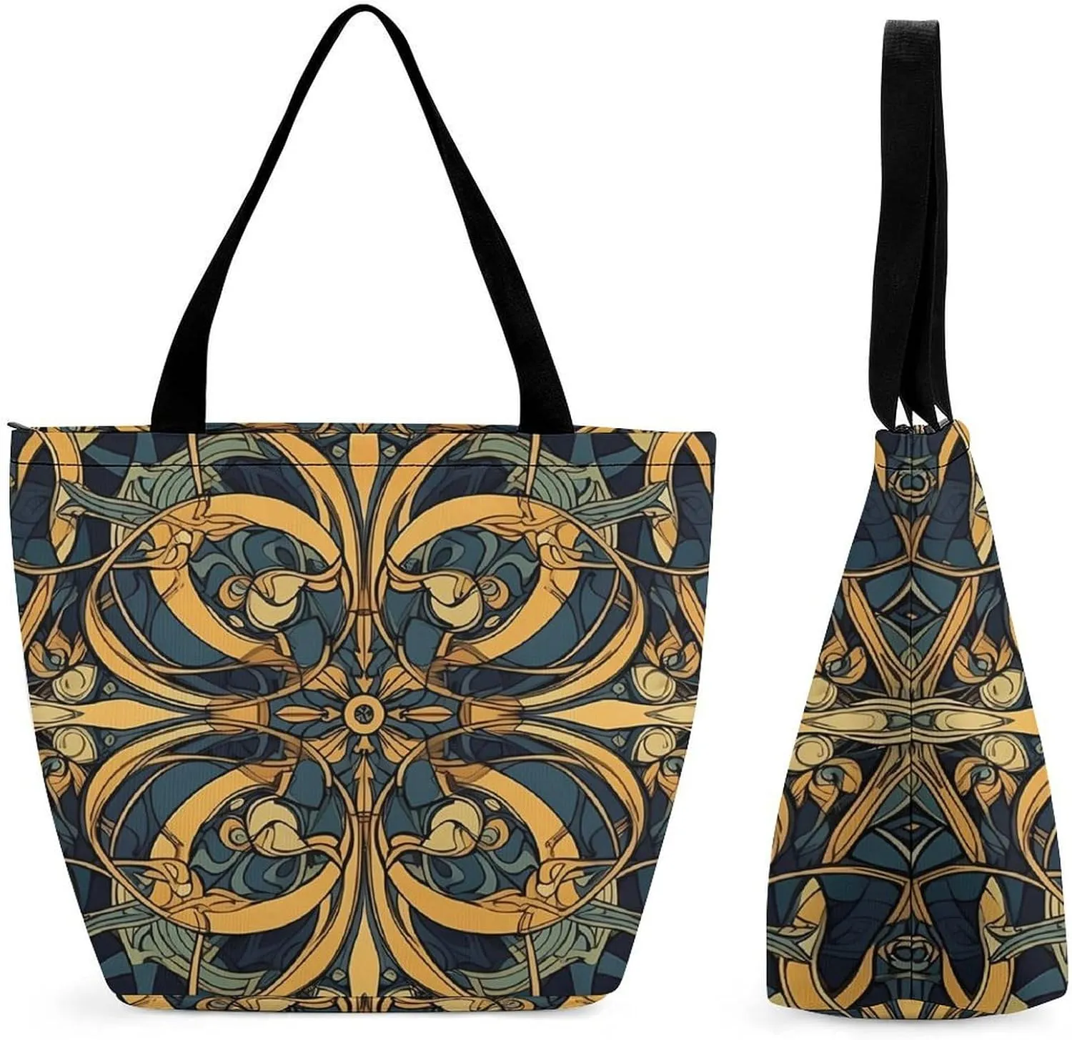 Tote Bag for Women Grocery Bag Special Ethnic Patterns Foldable Shopping Bags Reusable Large Tote Bag