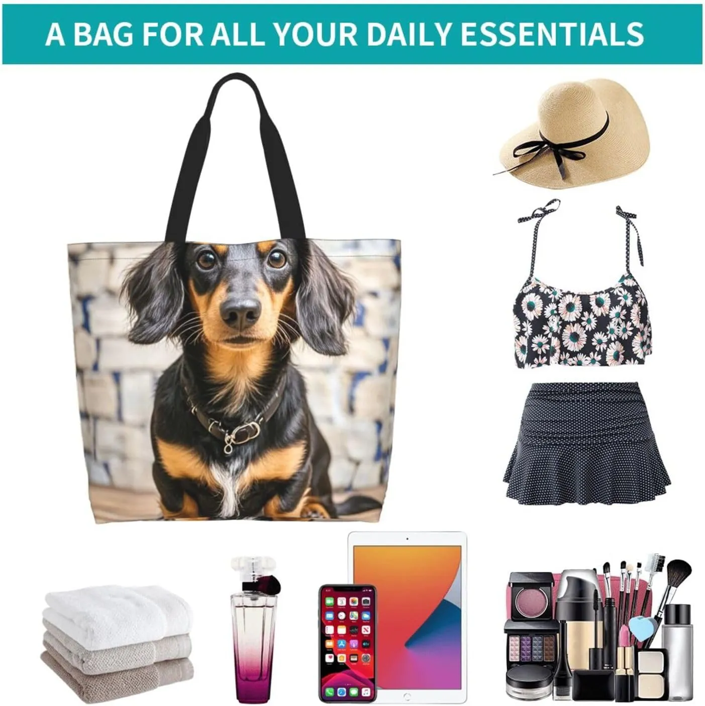 Tote Bag for Women Modern Mid Century Grocery Bag Foldable Shopping Bags Reusable Large Tote Bag