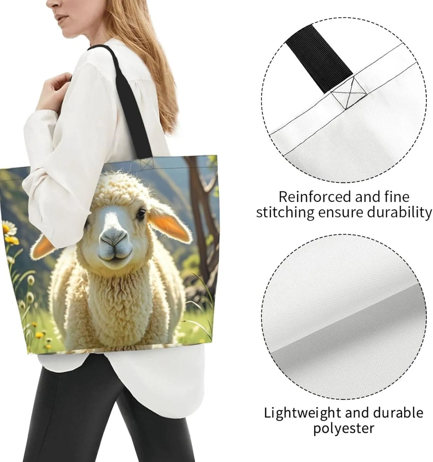 Tote Bag for Women Modern Mid Century Grocery Bag Foldable Shopping Bags Reusable Large Tote Bag