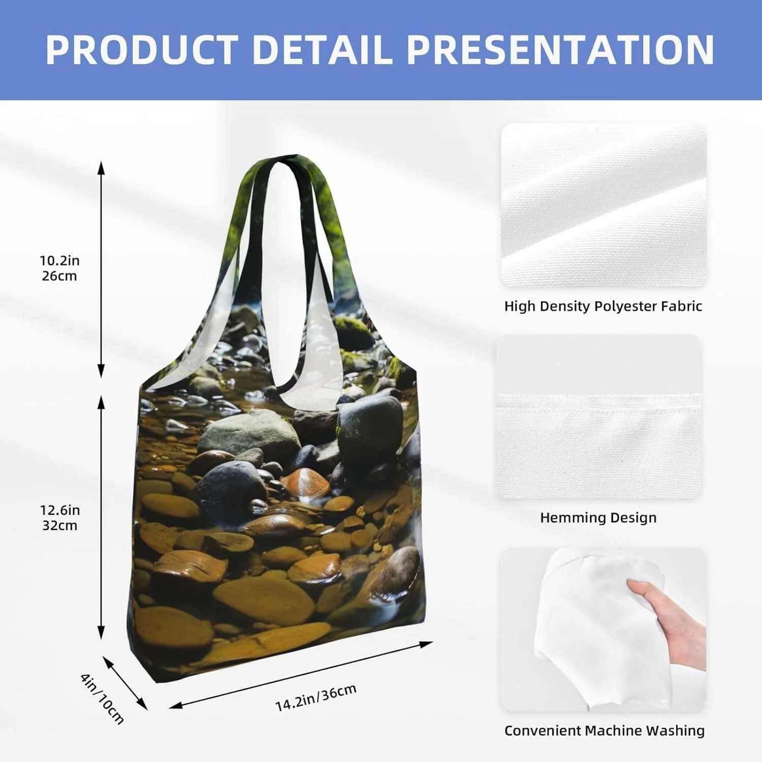 Tote Bag for Women Reusable Grocery Bag Canvas Shopping Bag Universe Starry Stars Handbag Foldable Shoulder Bag