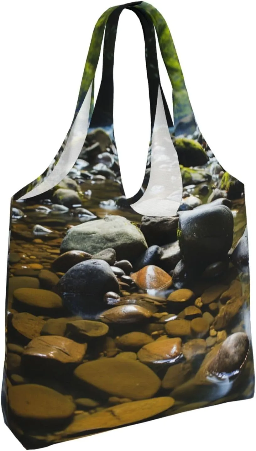 Tote Bag for Women Reusable Grocery Bag Canvas Shopping Bag Universe Starry Stars Handbag Foldable Shoulder Bag