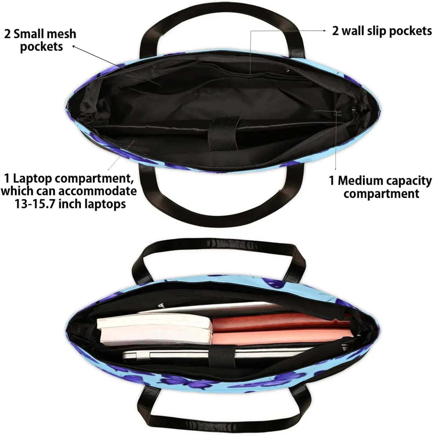 Tote Bag for Women with Zipper, Laptop Tote Bags Laptop Sleeve Case Shoulder Bag Messenger Bags