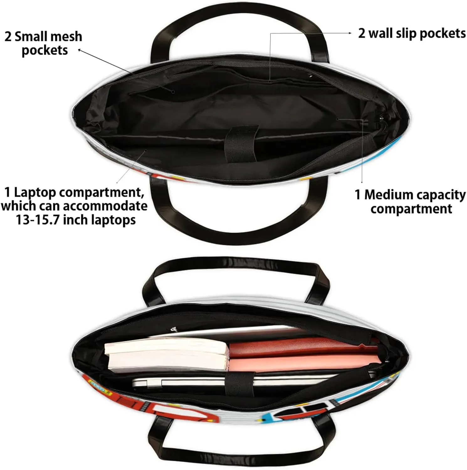 Tote Bag for Women with Zipper, Laptop Tote Bags Laptop Sleeve Case Shoulder Bag Messenger Bags