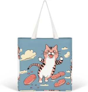 Tote Bag Laptop Handbag Cartoon Santa Claus Grocery Bag Canvas Shoulder Bag Crossbody Bag for Travel
