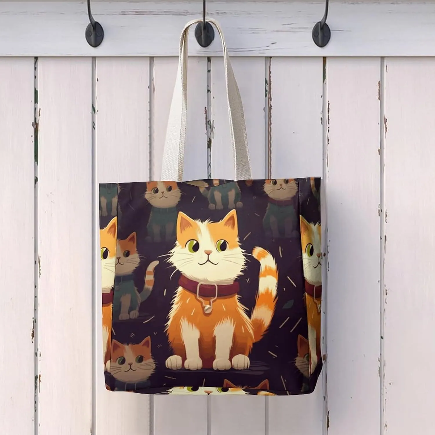 Tote Bag Laptop Handbag Cartoon Santa Claus Grocery Bag Canvas Shoulder Bag Crossbody Bag for Travel