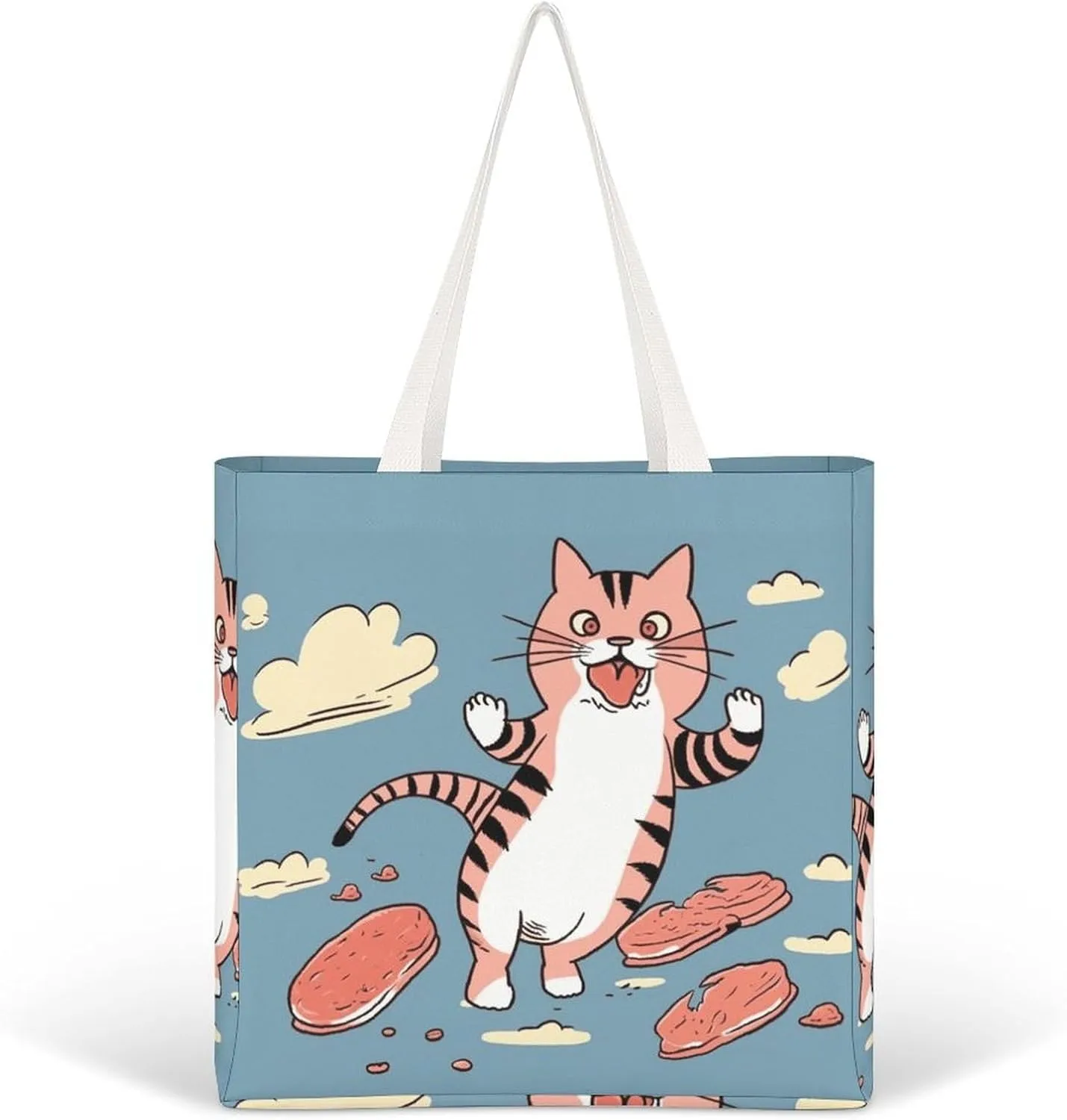 Tote Bag Laptop Handbag Cartoon Santa Claus Grocery Bag Canvas Shoulder Bag Crossbody Bag for Travel