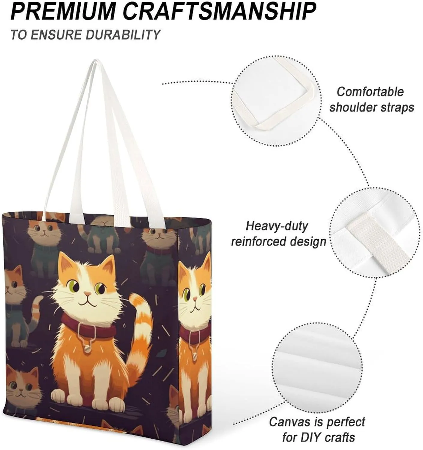 Tote Bag Laptop Handbag Cartoon Santa Claus Grocery Bag Canvas Shoulder Bag Crossbody Bag for Travel