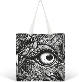 Tote Bag Laptop Handbag Gorilla on The Ground Grocery Bag Canvas Shoulder Bag Crossbody Bag for Travel