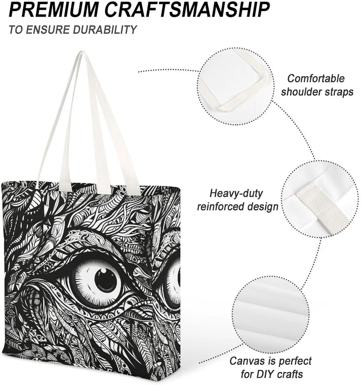 Tote Bag Laptop Handbag Gorilla on The Ground Grocery Bag Canvas Shoulder Bag Crossbody Bag for Travel