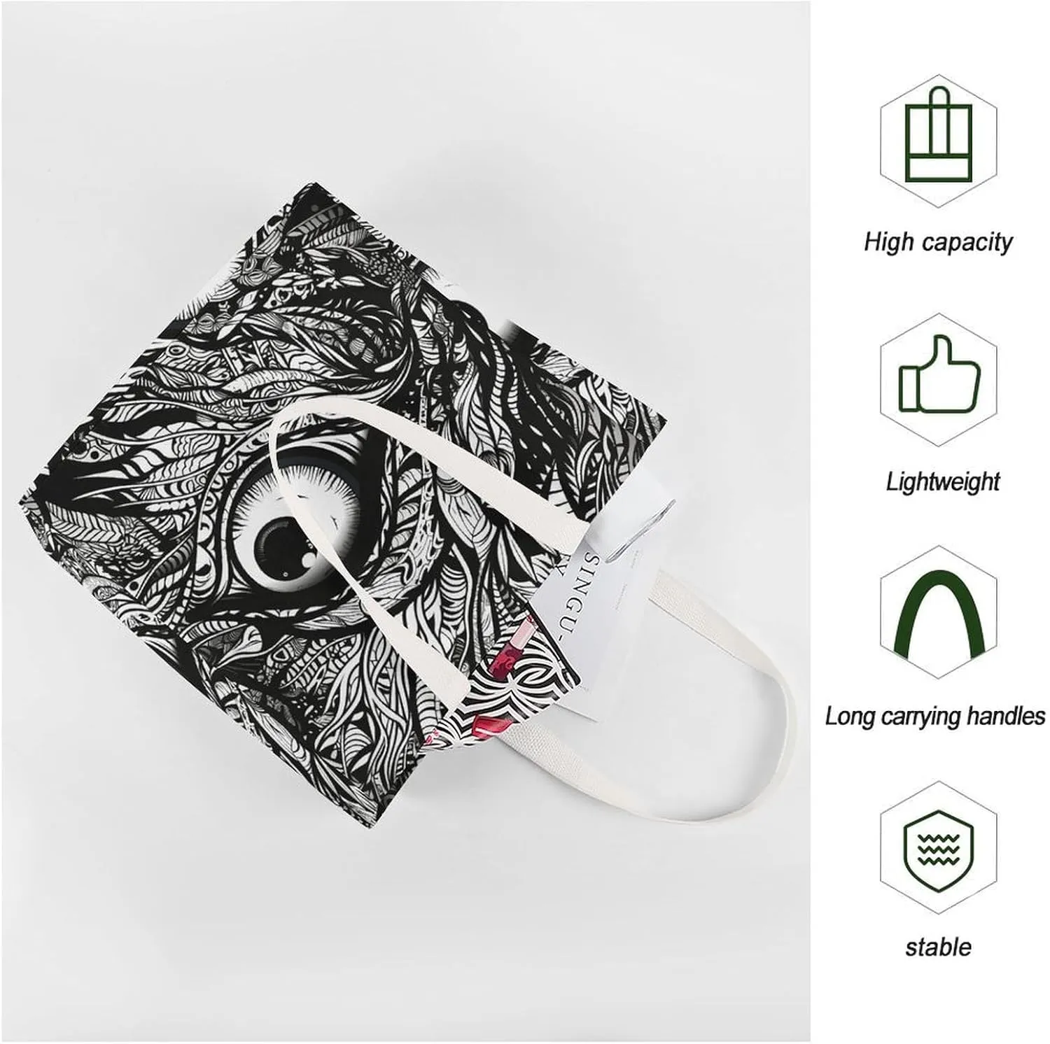 Tote Bag Laptop Handbag Gorilla on The Ground Grocery Bag Canvas Shoulder Bag Crossbody Bag for Travel