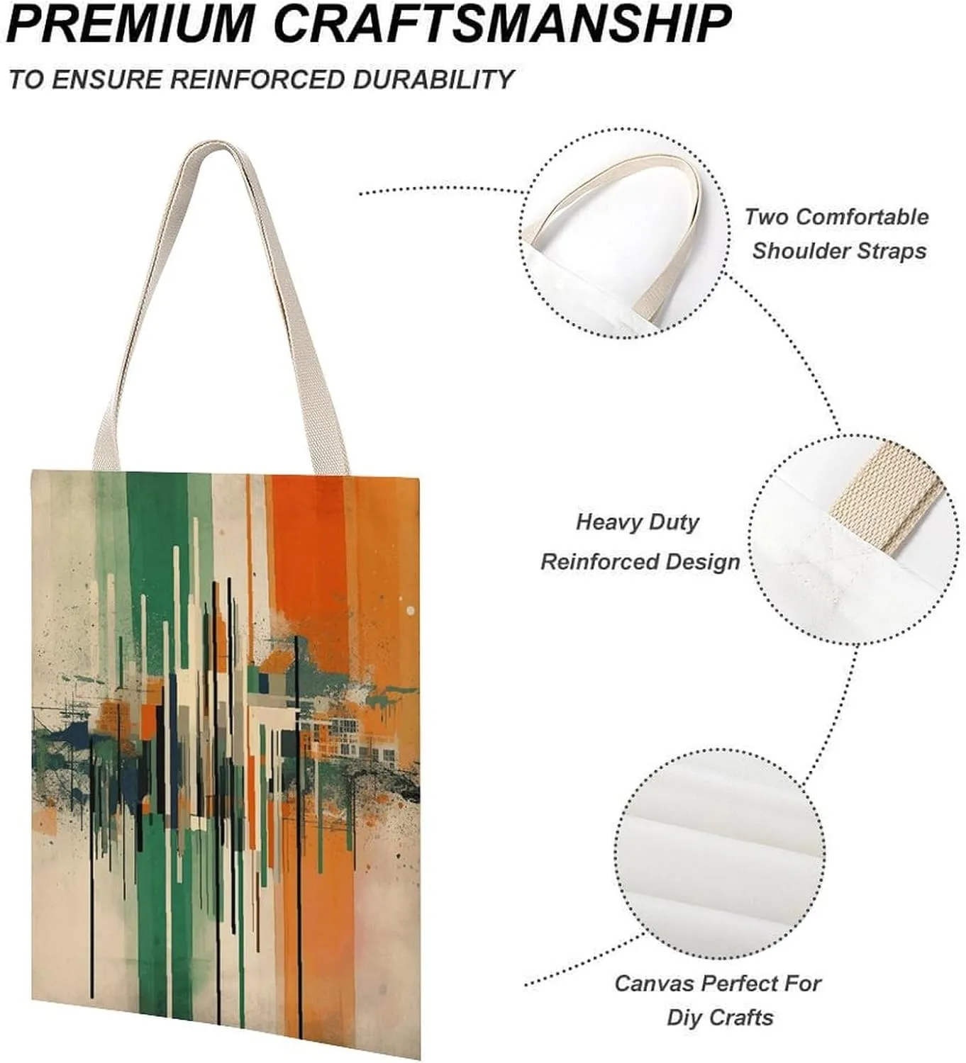 Tote Bag Laptop Handbag Green Decorative Pattern Grocery Bag Canvas Shoulder Bag Crossbody Bag for Travel