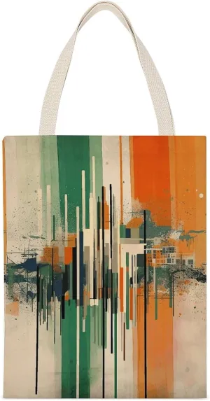 Tote Bag Laptop Handbag Green Decorative Pattern Grocery Bag Canvas Shoulder Bag Crossbody Bag for Travel